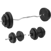 vidaXL Langhantel und Kurzhantel mit Gewichten 60 kg