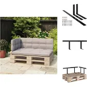vidaXL Rückenlehne für Palettensofa Schwarz 110 cm Eisen