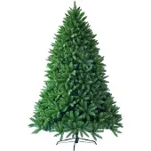 Costway 180cm Künstlicher Weihnachtsbaum, Tannenbaum mit Metallständer, Christbaum PVC Nadeln, Kunstbaum Weihnachten Klappsystem, grün