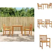 vidaXL 3-tlg. Garten-Essgruppe Massivholz Akazie