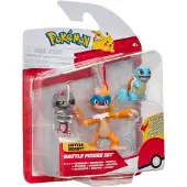 Jazwares Pokémon Battle Figure Set Figuren 3er-Pack Gladiantri, Schiggy #1, Panpyro 5 cm