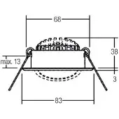 Brumberg LED-Einbauspot BB09, RC-dimmbar, edelstahl