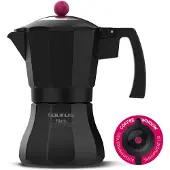 Taurus Black Moments 6, Mokka-Kanne, Schwarz, Aluminium, 6 Tassen, Edelstahl
