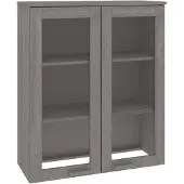 vidaXL Highboard-Oberteil HAMAR Hellgrau 85x35x100 cm Massivholz