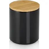 kela Küchenbehälter, Keramik/Bambus, 1,0 l, Durchmesser 12 x 15 cm, schwarz Cady /