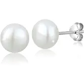 Elli Paar Ohrstecker "Ohrringe Perlen Süßwasserzuchtperle Elegant Basic Silber", weiß, Ohrringe, Damen, Silber 925 (Sterlingsilber), Paar Ohrstecker