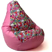 Go Gift Sako bag pouffe pear print pink fairy L 105 x 80 cm