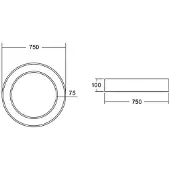 Brumberg Biro Circle Ring Decke Ø 75 cm DALI schwarz 3000 K