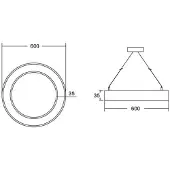 Brumberg Biro Circle Ring3,5 direkt Ø 60 cm DALI schwarz 830