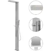 vidaXL Gartendusche Edelstahl Quadratisch