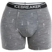 Icebreaker Herren Merino Anatomica Boxers Palm Trail AOP Gritstone Heather XXL
