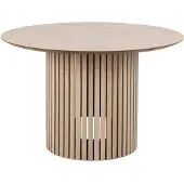 Actona Esstisch GROUP "Linley Tisch, Wohnzimmertisch, Säulengestell", weiß (weiß pigmentiert eiche), B:120cm H:75cm T:120cm, Tische, Esstisch, Rund, Eichenfurnier geölt, Lamellenfront, Ø: 120 cm