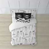 Play Fabrics Batman Bettbezug Mit Knöpfen Für 120er Bett 200x200 Cm Weiß Weiß One Size