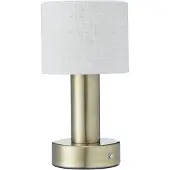 PR Home Tiara Akku-Tischlampe, CCT, leinen/messing