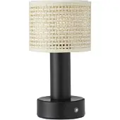 PR Home Tiara Akku-Tischlampe, CCT, rattan/schwarz
