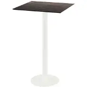 Essentials Urban Stehtisch Weiß gestell + Riverwashed Wood HPL 70x70 cm
