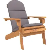 The Living Store Adirondack-Gartenstuhl mit Kissen Massivholz Akazie