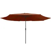 The Living Store Sonnenschirm mit Metall-Mast 400 cm Terrakotta-Rot