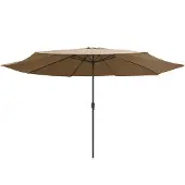 The Living Store Sonnenschirm mit Metall-Mast 400 cm Taupe