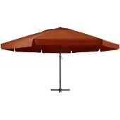 The Living Store Sonnenschirm Aluminium-Mast 600 cm Terrakotta-Rot
