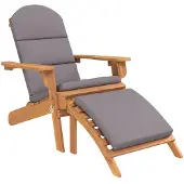 The Living Store Adirondack-Gartenstuhl mit Fußstütze Massivholz Akazie