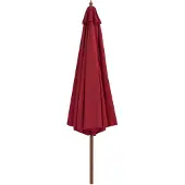 The Living Store Sonnenschirm mit Holzmast 350 cm Burgunderrot