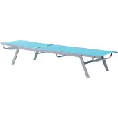 Beliani Gartenliege Blau Stahl Mesh verstellbare Rückenlehne modern Garten Terasse Balkon