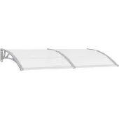 vidaXL Türvordach Grau und Transparent 200x75 cm PC