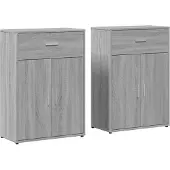 vidaXL Sideboards 2 Stk. Grau Sonoma 60x30x84 cm Holzwerkstoff