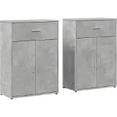 vidaXL Sideboards 2 Stk. Betongrau 60x30x84 cm Holzwerkstoff