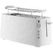 Alessi - Plissé Langer Toaster mit Brötchenaufsatz, weiß