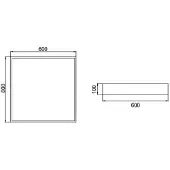Brumberg LED-Deckenlampe Biro Square, on/off, silber, 4.000K