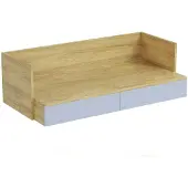 Halmar Schreibtisch mit Schubladen Möbius BIU2S - natürliche Nussbaum / Blau