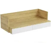 Halmar Schreibtisch mit Schubladen Möbius BIU2S - natürliche Nussbaum / Alpinweiß