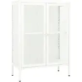 vidaXL Sideboard Weiß 75x35x105 cm Stahl und Glas