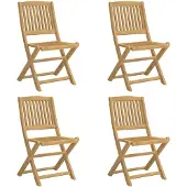 vidaXL Klappstühle, 4 Stück, 57 x 49 x 90 cm, Massivholz Akazie