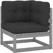 vidaXL Garten-Ecksofa mit Kissen Massivholz Kiefer