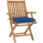 The Living Store Klappbare Gartenstühle mit Kissen 4 Stk. Massivholz Teak
