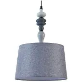 LINDBY Hängeleuchte Haldorin, grau/schwarz, Textil, Ø 34 cm