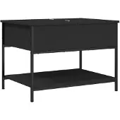 vidaXL Couchtisch Schwarz 70x50x50 cm Holzwerkstoff und Metall