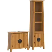 vidaXL 2-tlg. Badmöbel-Set Massivholz Kiefer