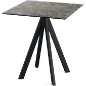 Veba Infinity Terrassentisch Schwarz gestell + Galaxy Marble HPL 70x70 cm