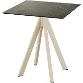 Veba Infinity Terrassentisch Sand gestell + Midnight Marble HPL 70x70 cm