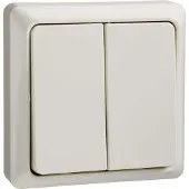 ELSO Schneider Electric Doppeltaster 506250 42V/1A AP RENOVIERUNG perlweiß