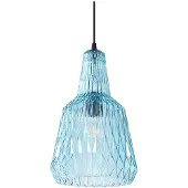LINDBY Hängeleuchte Belarion, blau, 1-flg., Glas, Ø 23 cm