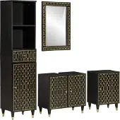 vidaXL 4-tlg. Badmöbel-Set Massivholz Mango