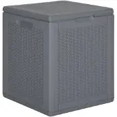 vidaXL Gartenbox Grau PP Rattan 90 L