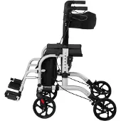 Uniprodo 2-in-1 Reha-Gehwagen mit Kinderwagenfunktion, faltbar mit Tasche bis 136 kg