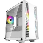 DeepCool CC360 WH ARGB, Mini Tower, PC, Weiß, micro ATX, Mini-ITX, ABS, Stahl, Gehärtetes Glas, Multi