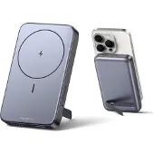 UGREEN 10000mAh Mini Powerbank Wireless 20W with MagSafe grey, 10000 mAh, Lithium Polymer (LiPo), Power Delivery, Kabelloses Aufladen, Grau